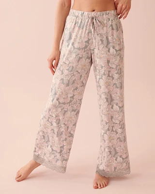 Pantalon détails de dentelle en fibres recyclées
