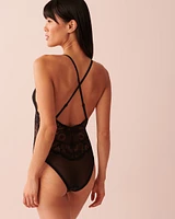 Combiné cheeky dentelle et résille