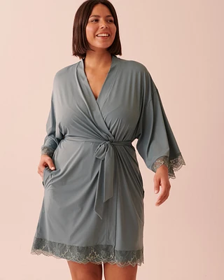 Lace Trim Kimono