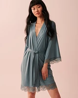Lace Trim Kimono
