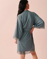 Lace Trim Kimono