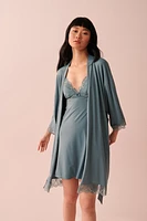 Lace Trim Kimono