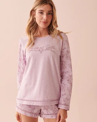 Chandail manches longues bordure en crochet