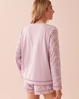 Chandail manches longues bordure en crochet