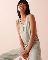 Ribbed Cami with Buttons