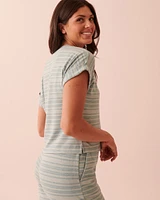 T-shirt col rond en fibres recyclées