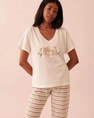Cotton V-neck T-shirt