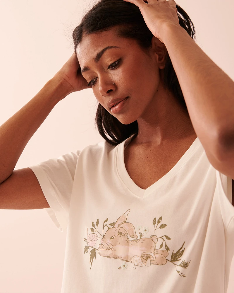 Cotton V-neck T-shirt
