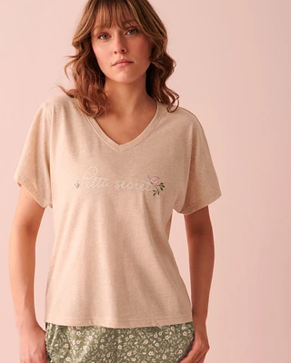 T-shirt col en V coton
