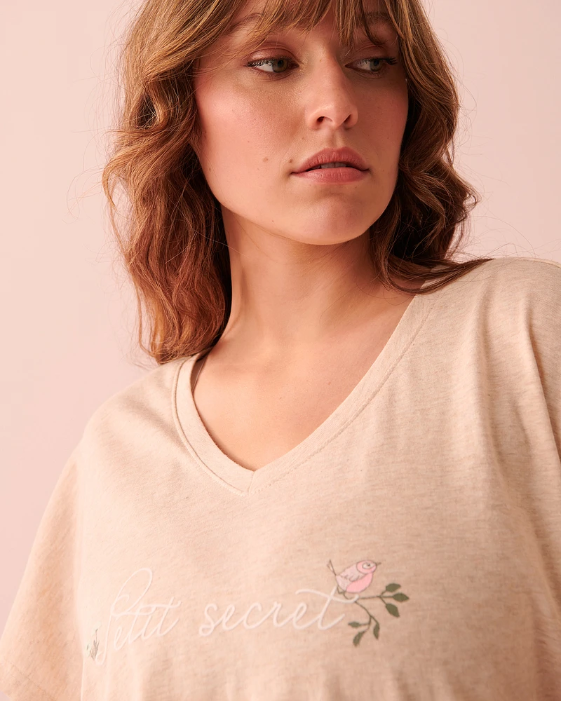 T-shirt col en V coton