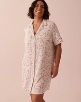 Soft Knit Button-down Sleepshirt