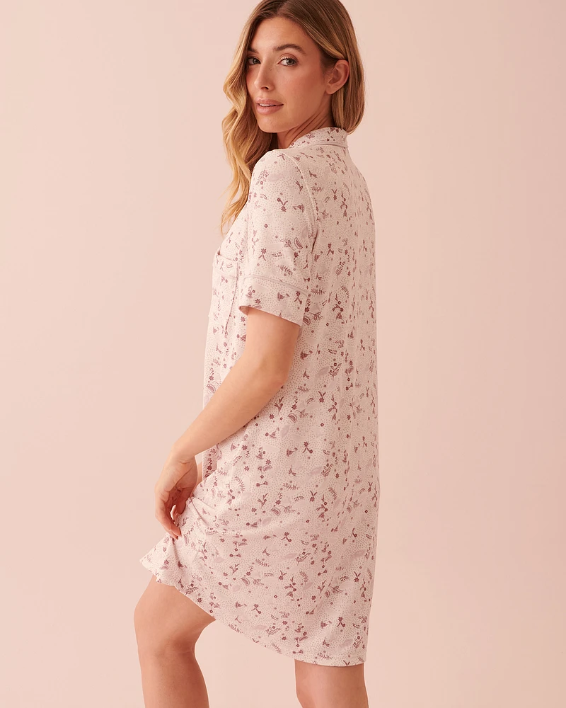 Soft Knit Button-down Sleepshirt