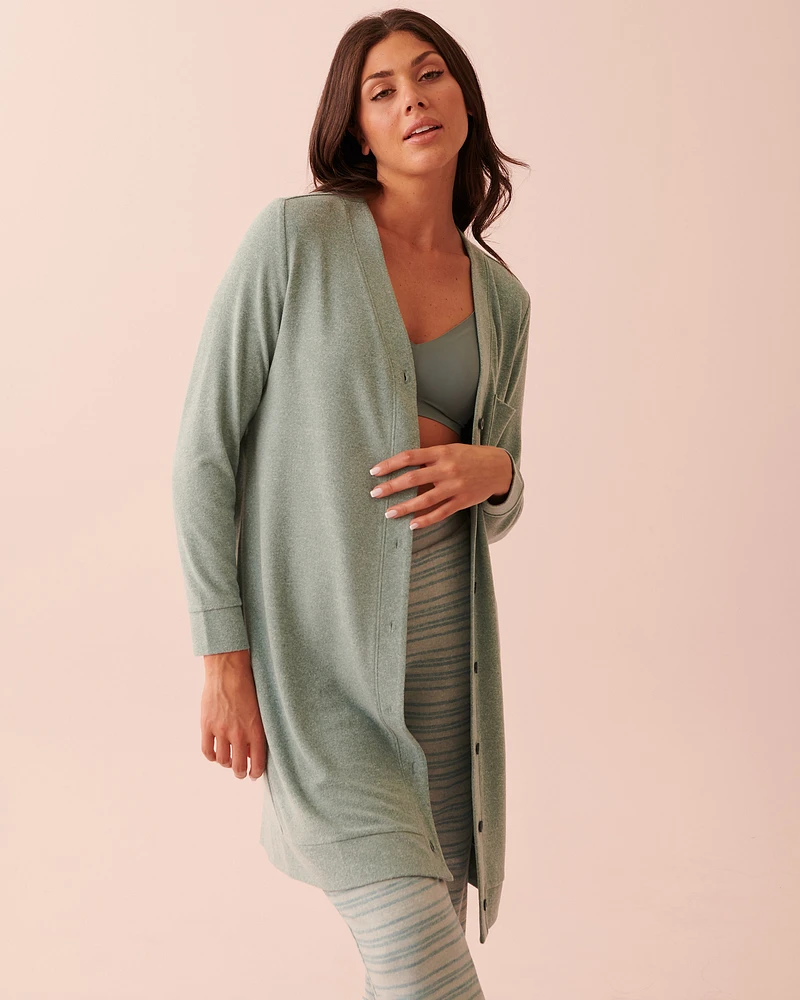 Recycled Fibers Long Button-down Cardigan