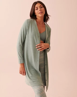 Recycled Fibers Long Button-down Cardigan