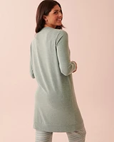 Cardigan long boutonné en fibres recyclées