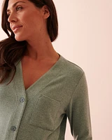 Cardigan long boutonné en fibres recyclées