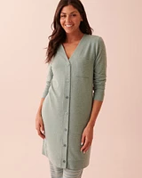 Cardigan long boutonné en fibres recyclées
