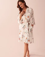 Kimono ultra doux bordure de dentelle