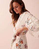 Kimono ultra doux bordure de dentelle