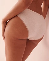 Culotte bikini coton et bordure de dentelle