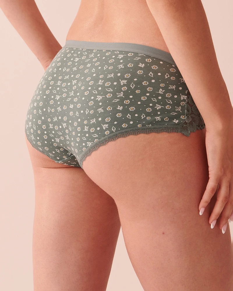 Culotte aux hanches coton et bordure de dentelle