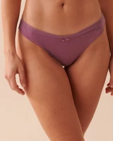 Soft Jersey and Mesh Band Thong Panty