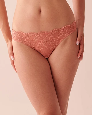 Lace and Mesh Thong Panty
