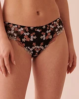 Culotte bikini résille brodée