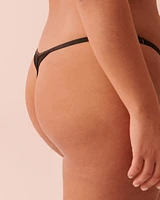 Culotte string ajustable résille brodée