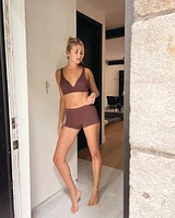Soutien-gorge push-up plongeant côtelé sans coutures