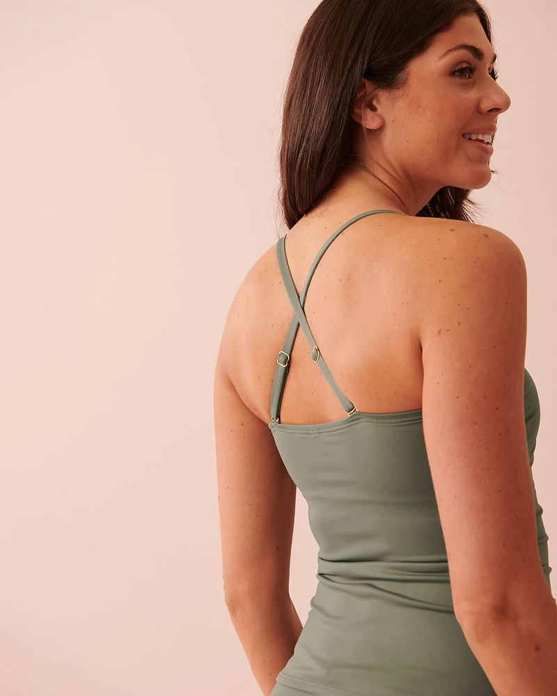 Haut tankini bandeau en fibres recyclées SOLID
