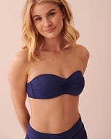 Haut de bikini bandeau en fibres recyclées SOLID