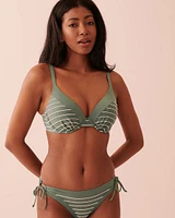 STRIPED Plunge Bikini Top