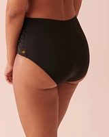 SOLID Draped High Waist Bikini Bottom