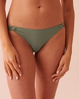Bas de bikini côtés plissés en fibres recyclées SOLID