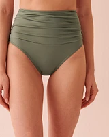 SOLID Recycled Fibers Draped High Waist Bikini Bottom