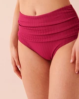 Bas de bikini taille haute drapée BEAUJOLAIS