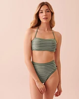 Bas de bikini taille haute STRIPED