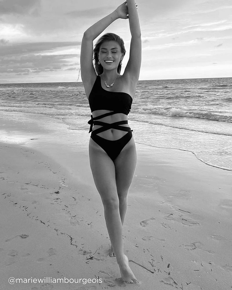 Haut de bikini bandeau une épaule SOLID