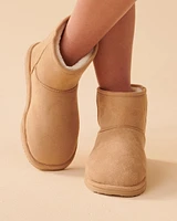Faux Suede Bootie Slippers