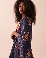 Printed Mesh Cut-out Caftan