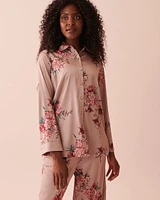 Satin Long Sleeve Button-down Shirt