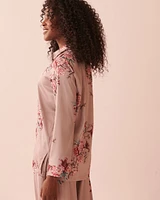 Satin Long Sleeve Button-down Shirt