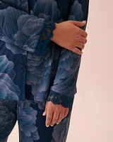 Recycled Fibers Lace Trim Button-down Shirt