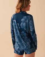 Recycled Fibers Lace Trim Button-down Shirt