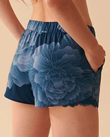 Recycled Fibers Lace Trim Shorts