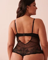 Swiss Dot Mesh and Lace Push-up Teddy