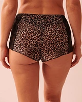 Leopard Print Mesh and Lace 2-piece Set
