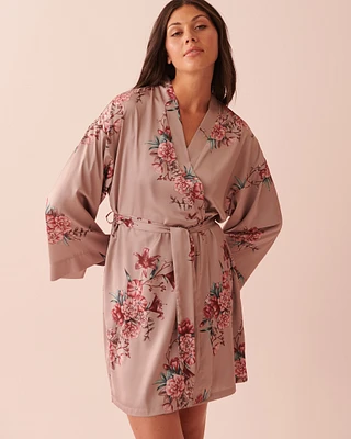 Kimono en satin longueur maxi