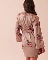 Kimono en satin longueur maxi